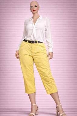 Covington Stretch Cotton Yellow Capri Pants Size 18